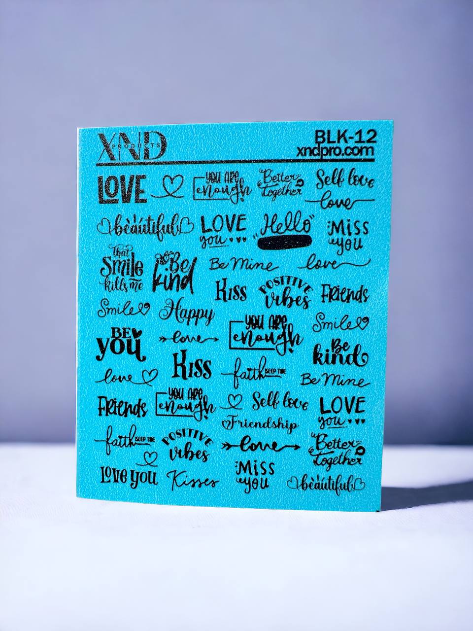 BLK-12 / Nail Decal 2D/ Words/ Love/ Positive /Be Kind