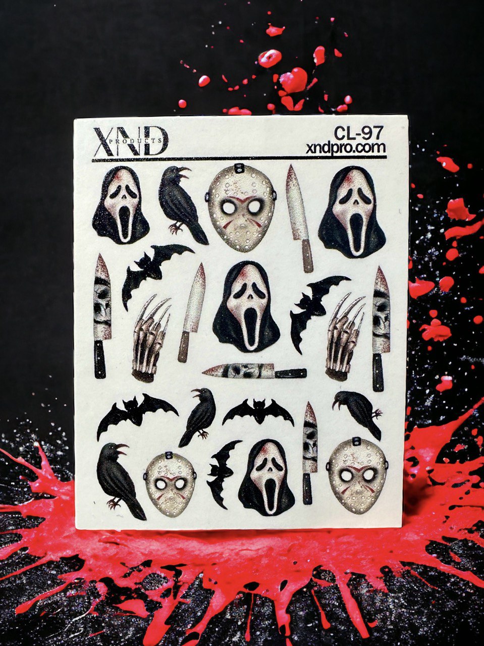 CL-97 Nail Decal 2D / Halloween / Horror Villains/ Scream/ Michael/ Jason