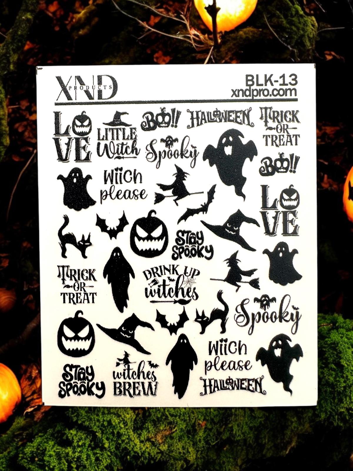 BLK-13 / Halloween Phrases, Silhouettes, Ghost, Bats, Cats