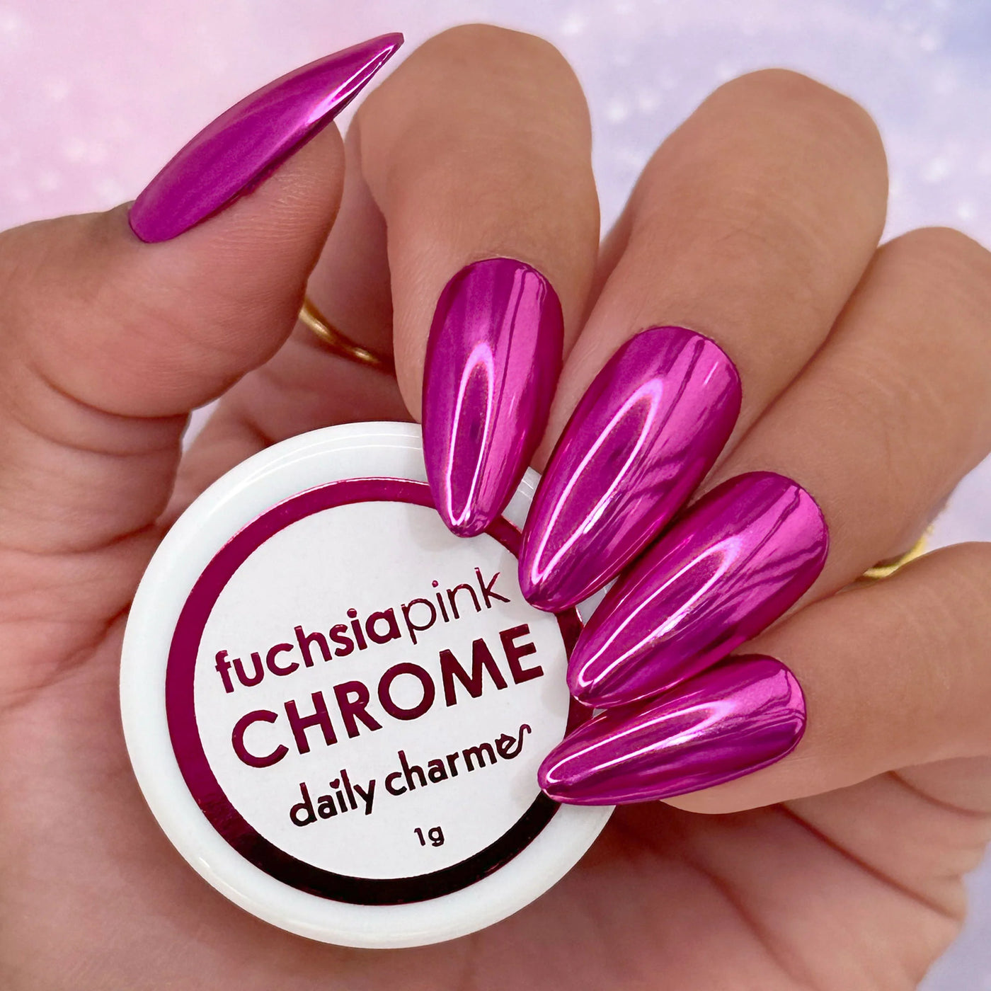 Mirror Fuchsia Pink Chrome Powder