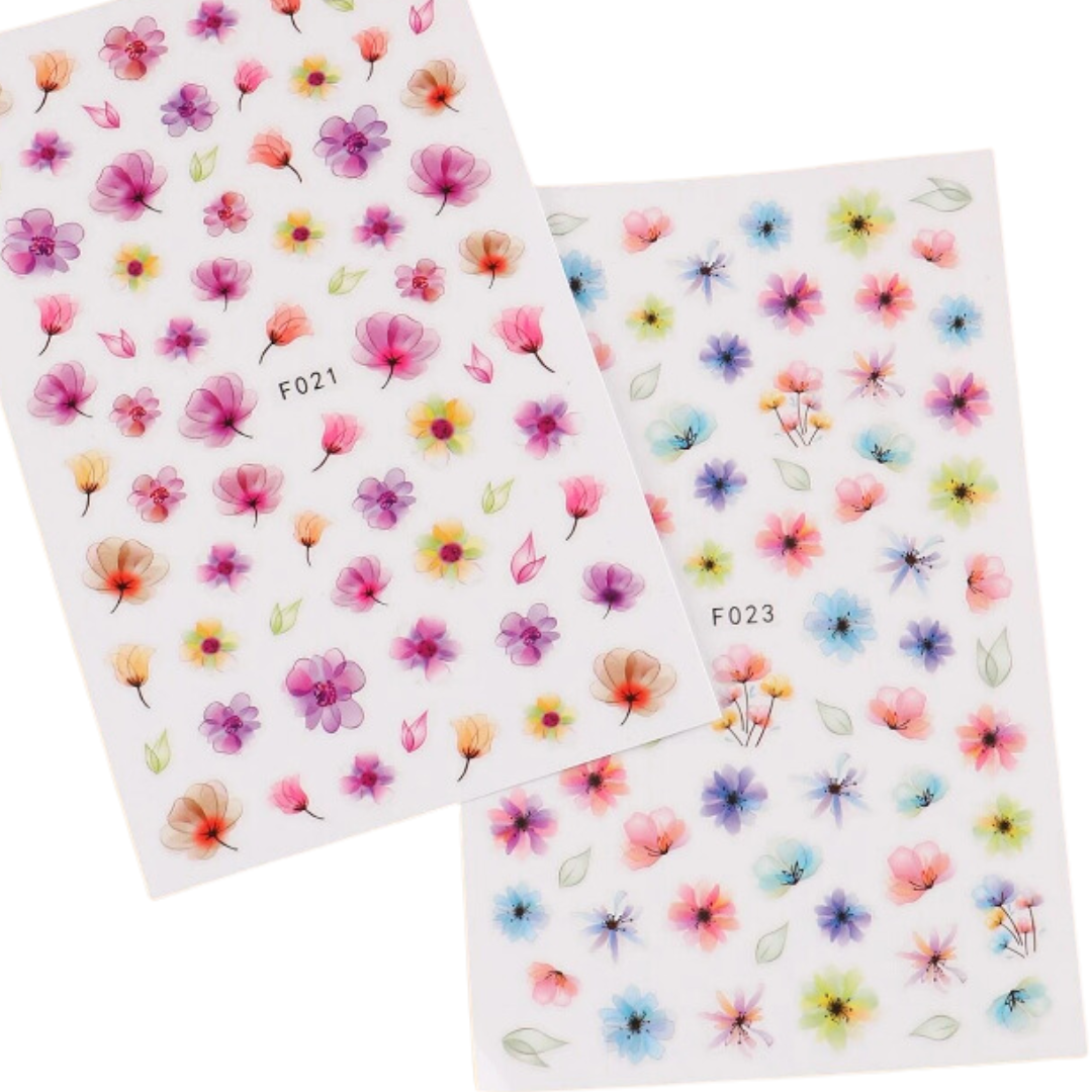 Watercolor Flower Stickers- 2 pack