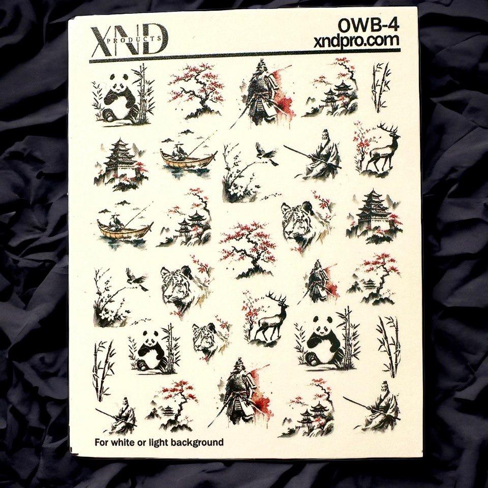 OWB-04 / Nail Decal 2D / Japanese culture/ Panda/ Scene/ Samurai