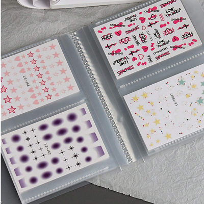 80 Slots Nail Art Stickers Storage Book