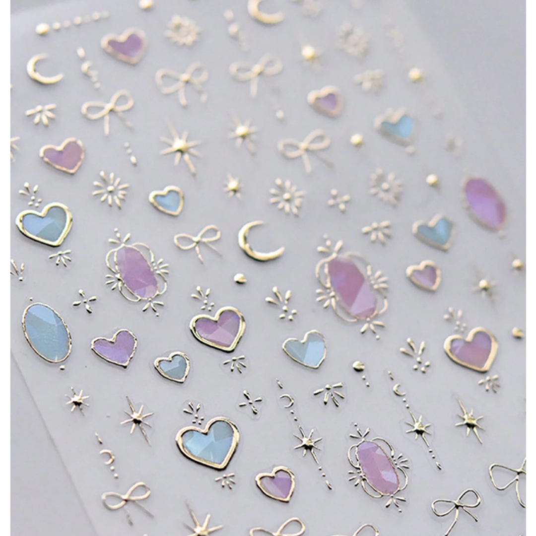 Gemstone Heart Stickers