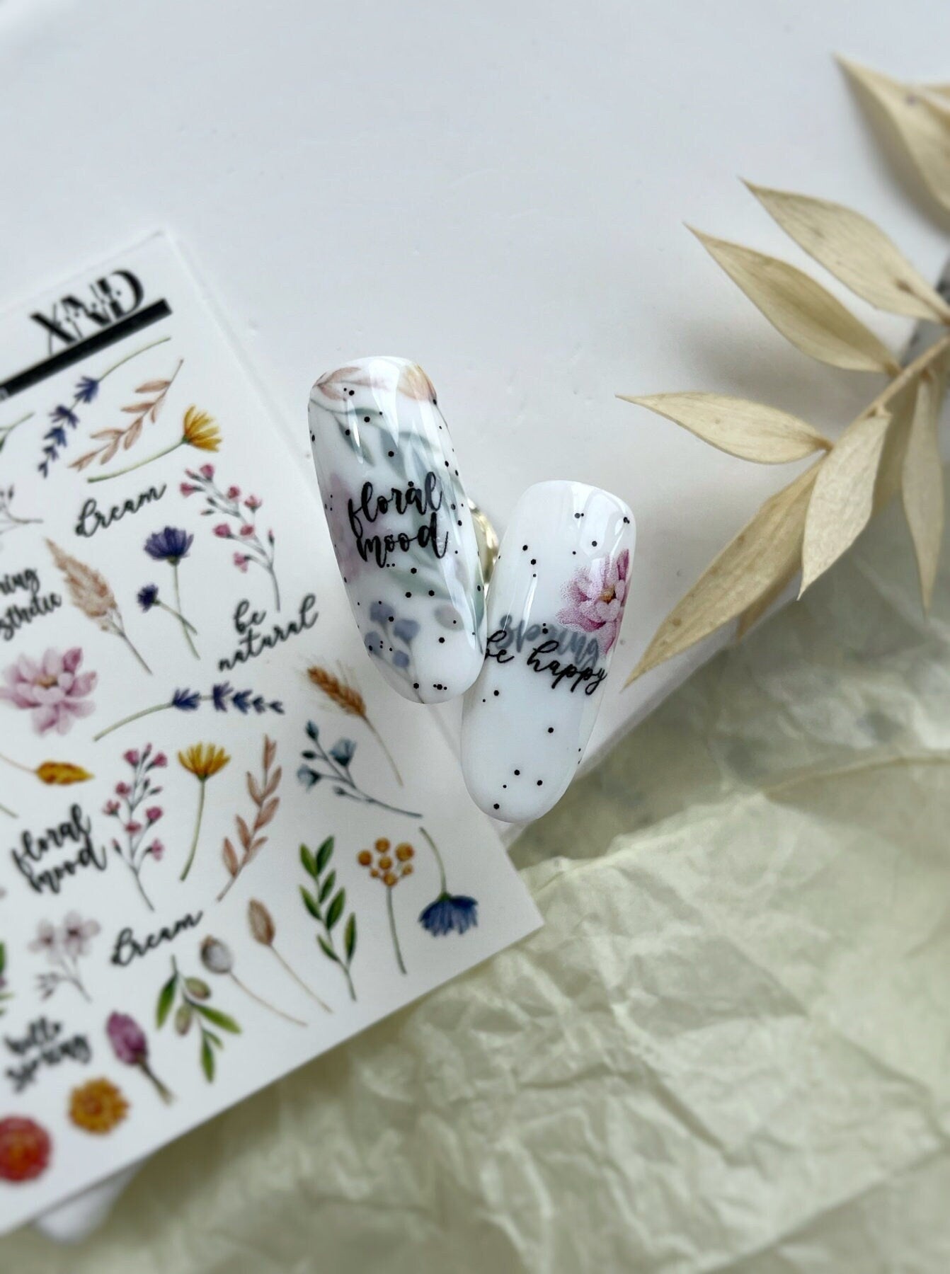 TM-1364 / Nail Decal 2D/ Floral / Plants /Foliage