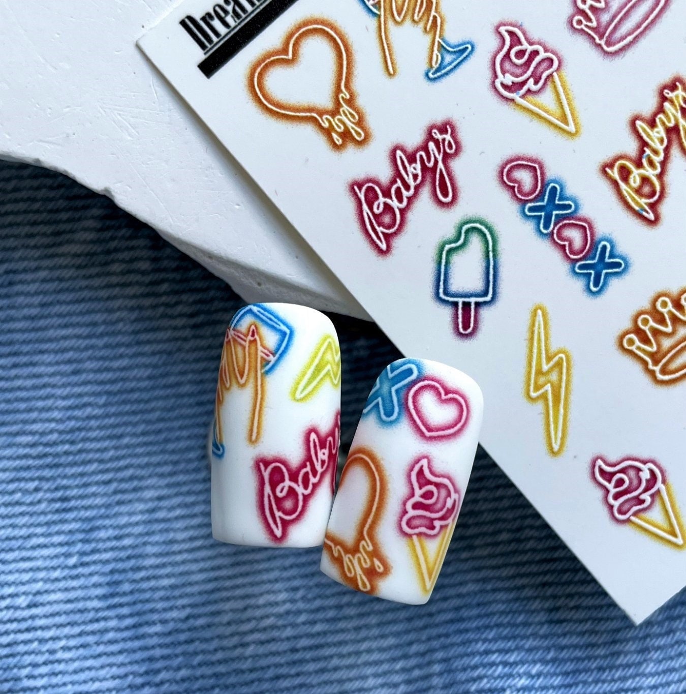 TM-767 / Nail Decal / Neon  / Pop Art Fun / XOXO