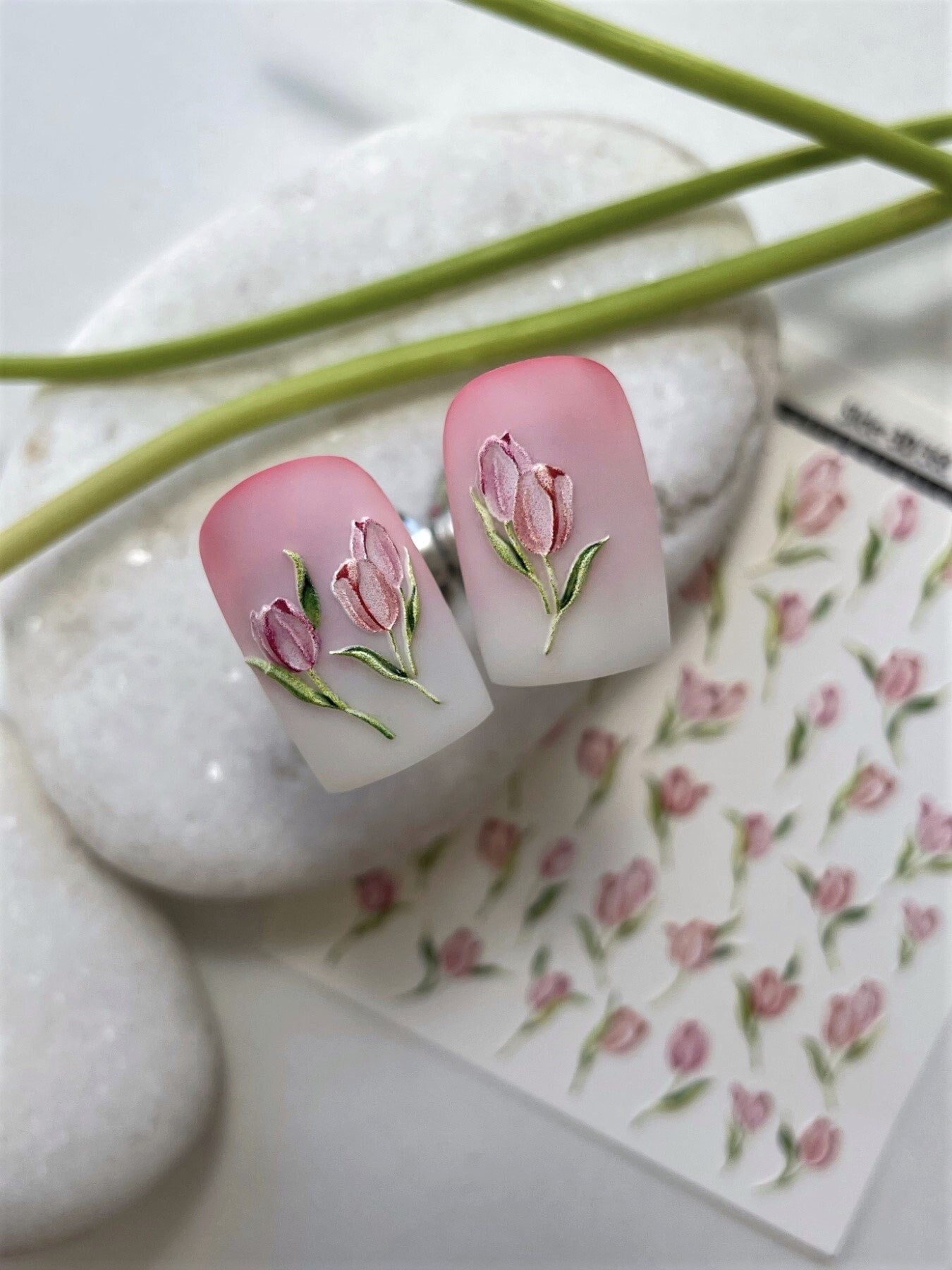 3D/368 / 3D Nail Decal /Tulips/ Flowers