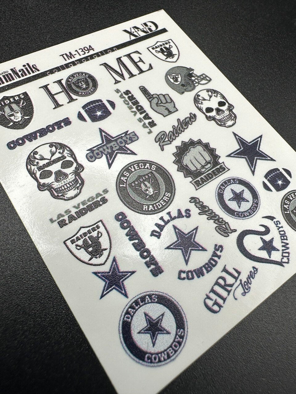 TM-1394 / Nail Decal 2D Football Teams / NFL Team/ Cowboys/ Raiders