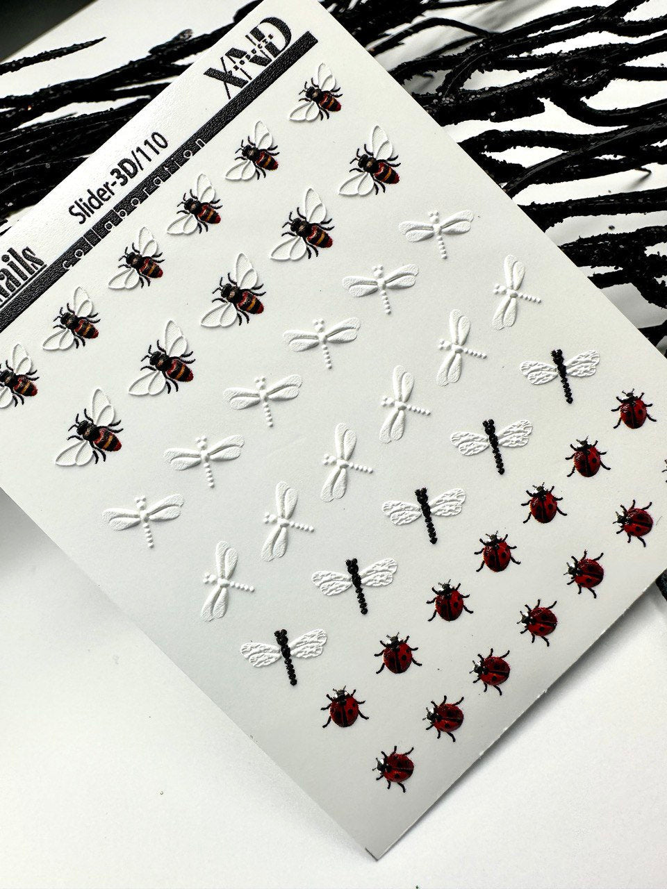 3D/110 Nail Decal 3D / Bees/ Spring/ Ladybugs