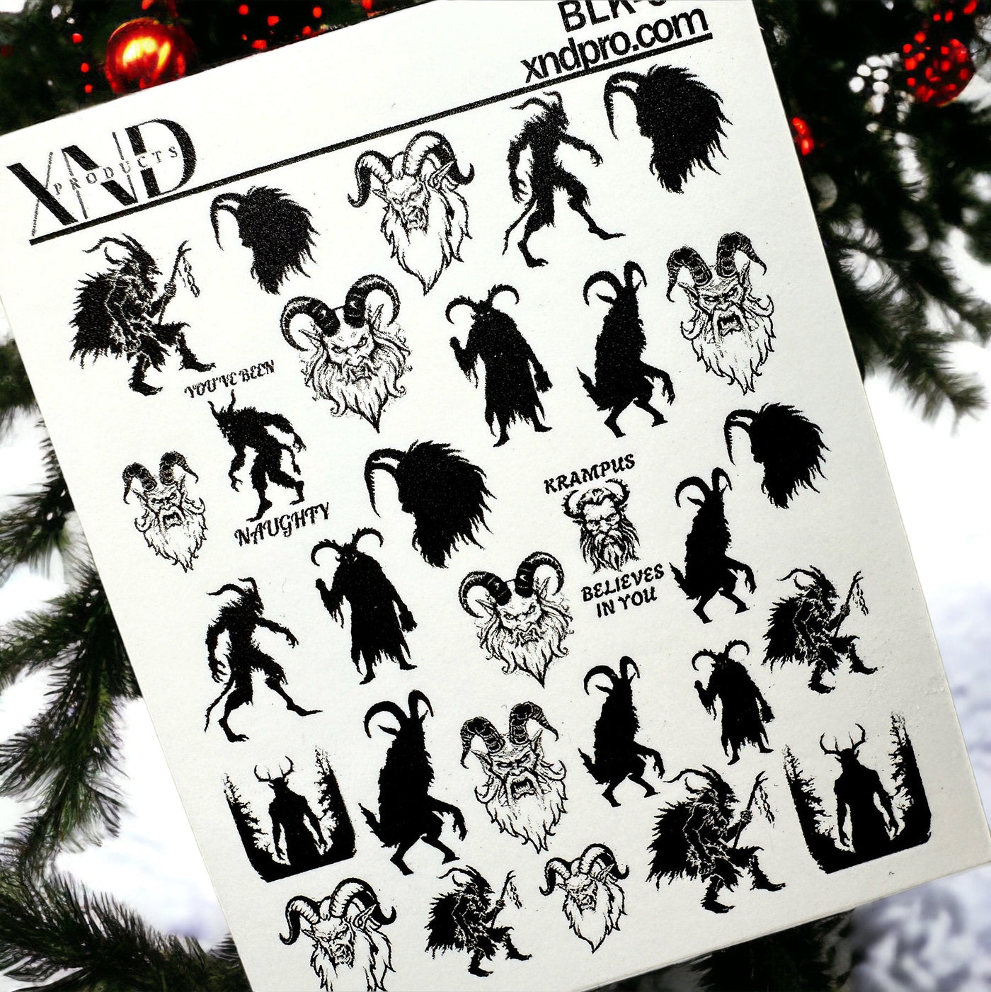 BLK-03 / Nail Decal 2D/ Krampus / Krampus Nails