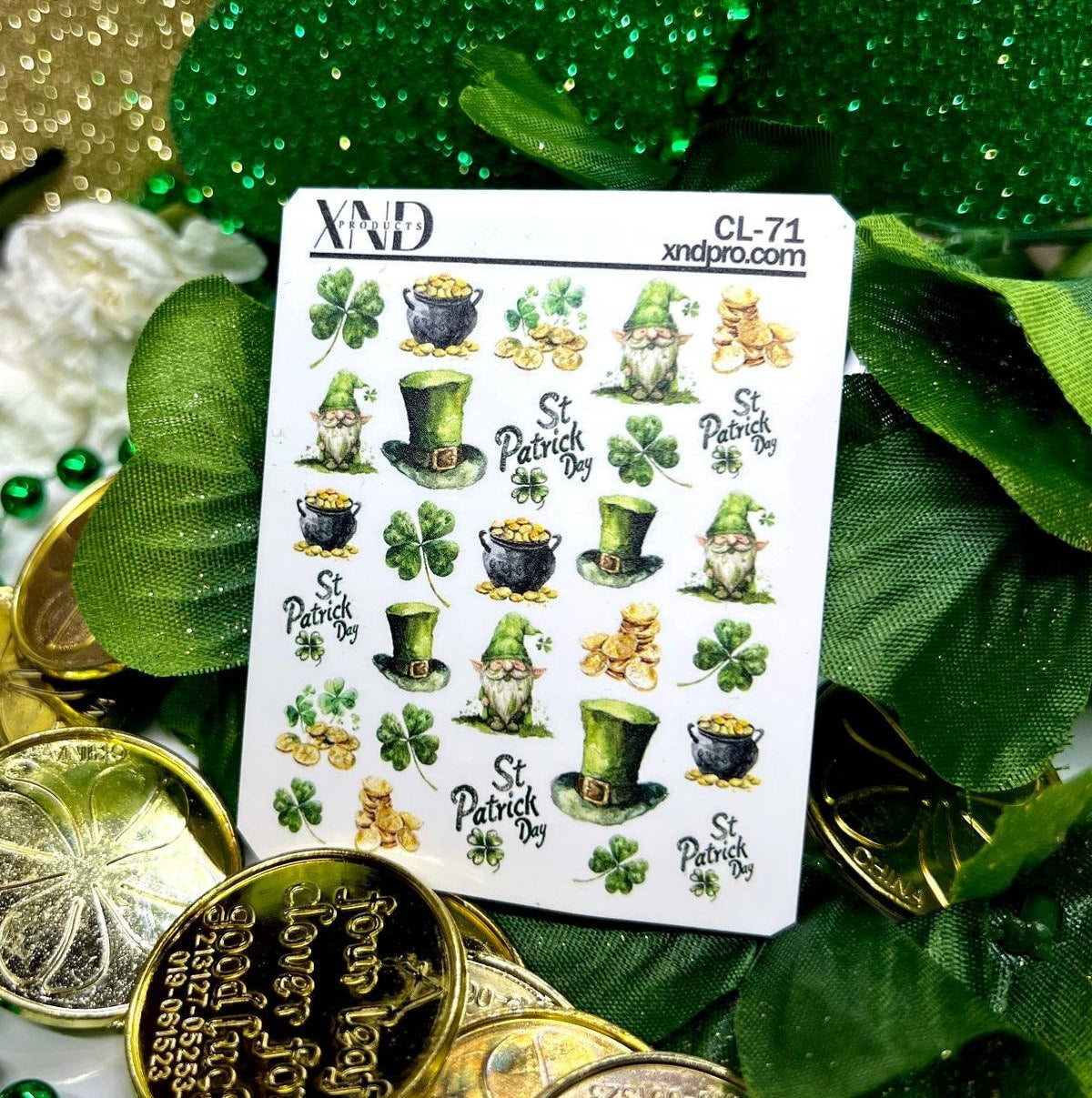 CL-71 / Nail Decal 2D St. Patrick's Day/ Gnomes