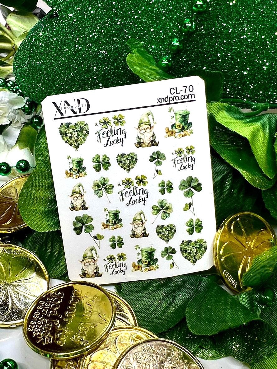 CL-70 / Nail Decal 2D St. Patrick's Day/ Gnomes