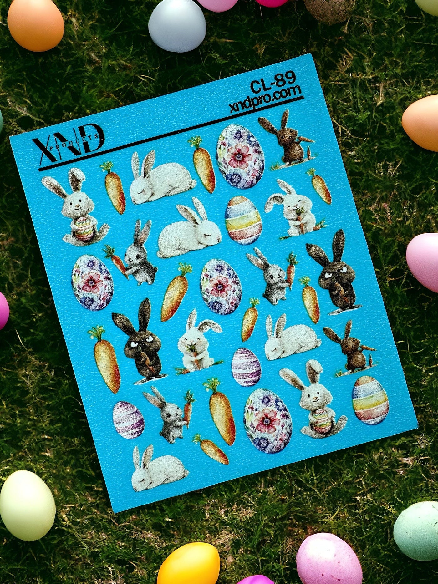 CL-89 / Nail Decal 2D Easter Bunny / Easter Egg Nails