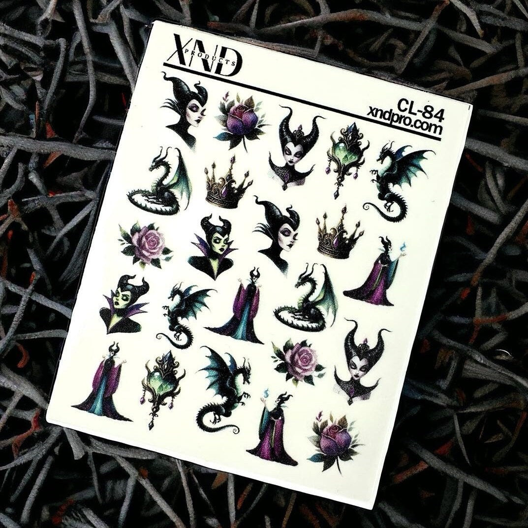 CL-84 / Nail Decal 2D / Maleficent / Evil Queen Inspired / Villian