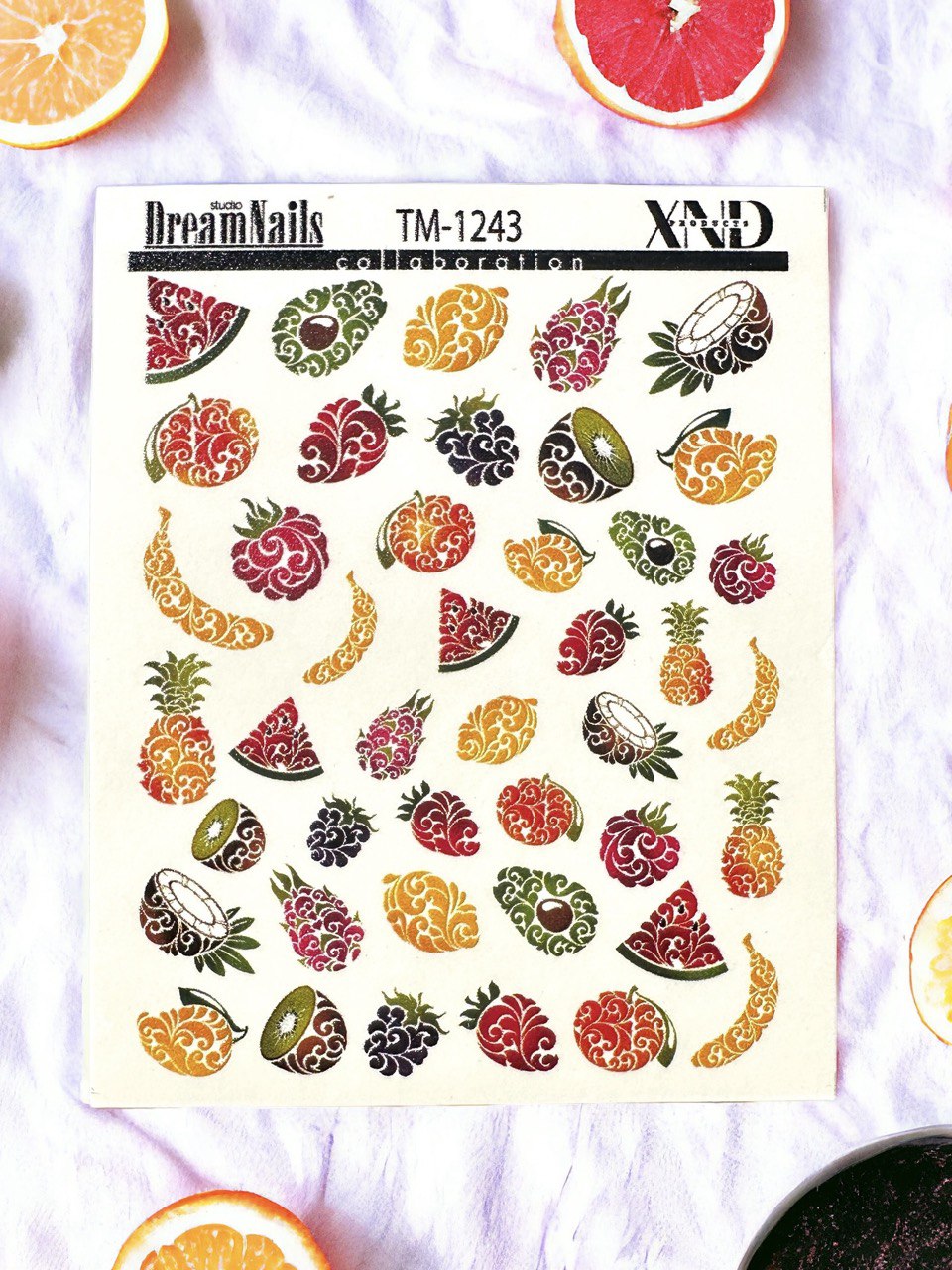 TM-1243 / Nail Decal 2D / Fruits/ Coconut/ Avocado/ Watermelon