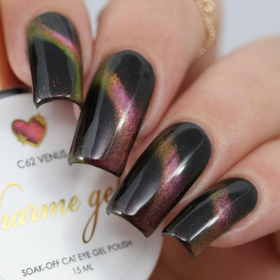 Charme Gel / Cat Eye C62 Venus Pink Gold Polish Cateye Nail Art